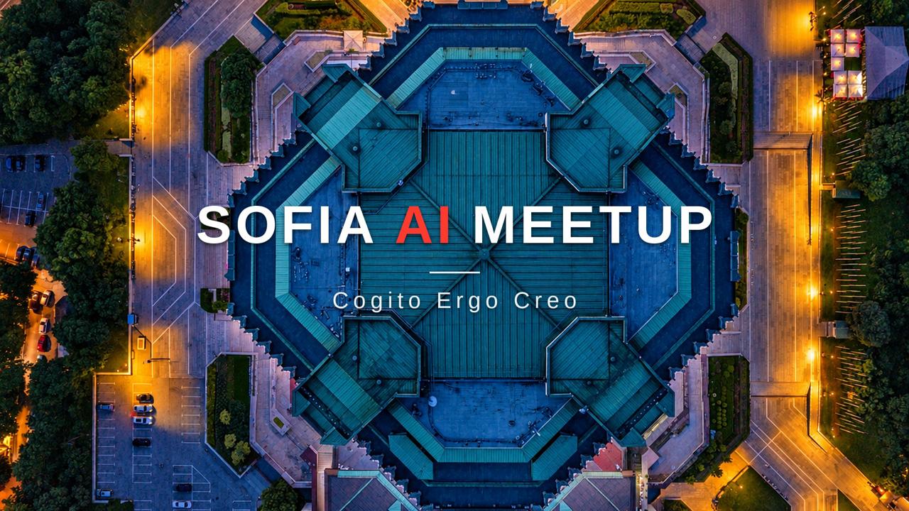 Aerial view of Sofia AI Meetup at night